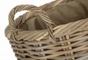 Oval Rattan Storage Basket With Cordura Lining - Medium