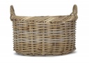 Oval Rattan Storage Basket With Cordura Lining - Medium