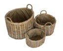 Oval Rattan Storage Basket With Cordura Lining - Medium