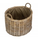 Oval Rattan Storage/log Basket With Cordura Lining - Large
