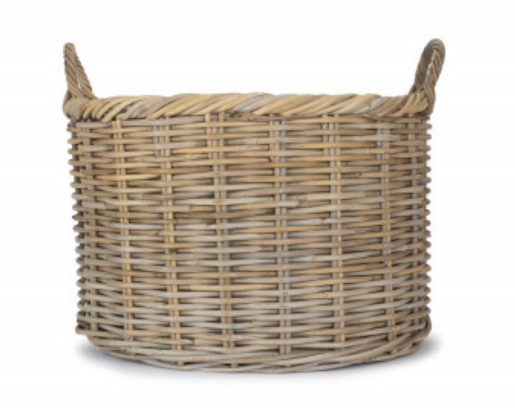 Oval Rattan Storage/log Basket With Cordura Lining - Large