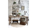 Wooden Bench with Shelf