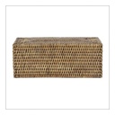 French Colonial Stained Rattan Tissue Box