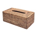 French Colonial Stained Rattan Tissue Box
