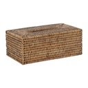 French Colonial Stained Rattan Tissue Box
