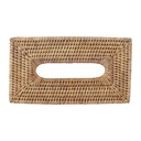 French Colonial Stained Rattan Tissue Box