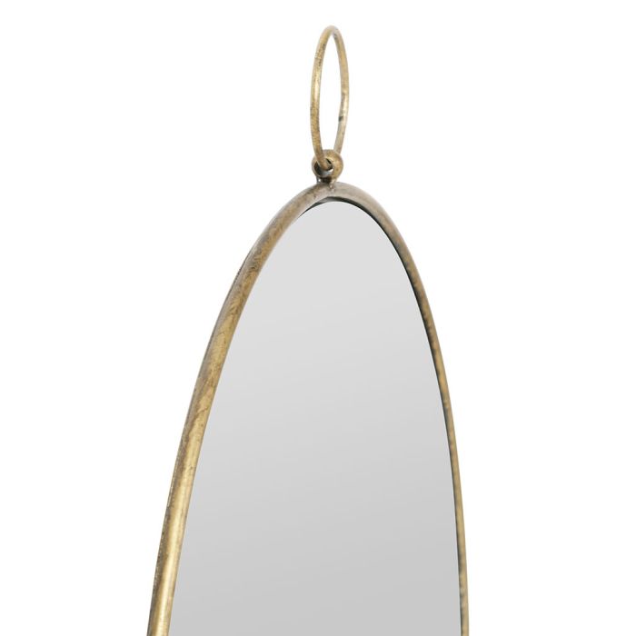 Round Mirror on Hook - Gold