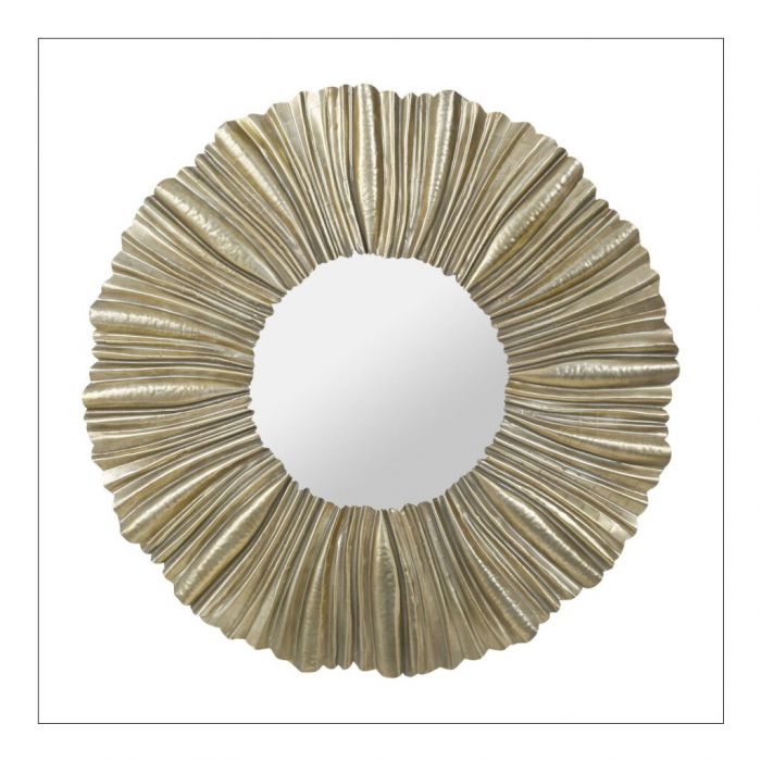 Pleated Champagne Metal Mirror