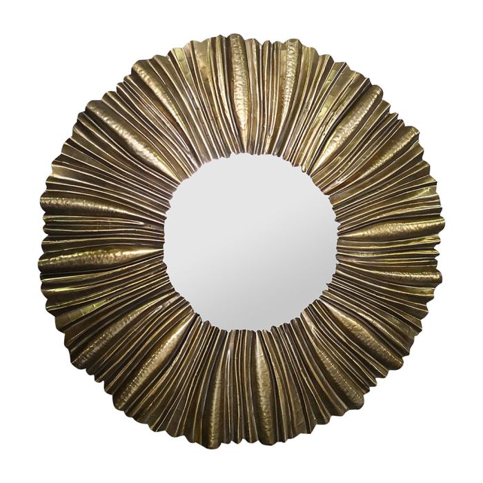 Pleated Champagne Metal Mirror