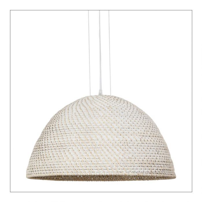 Liane Whitewashed Rattan Pendant Light