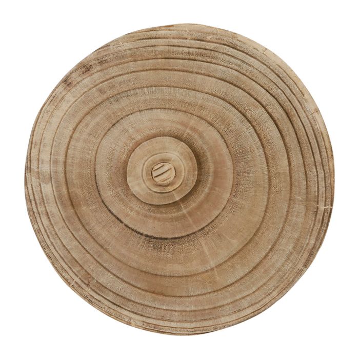 Natural Carved Wood Stool