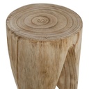 Natural Carved Wood Stool