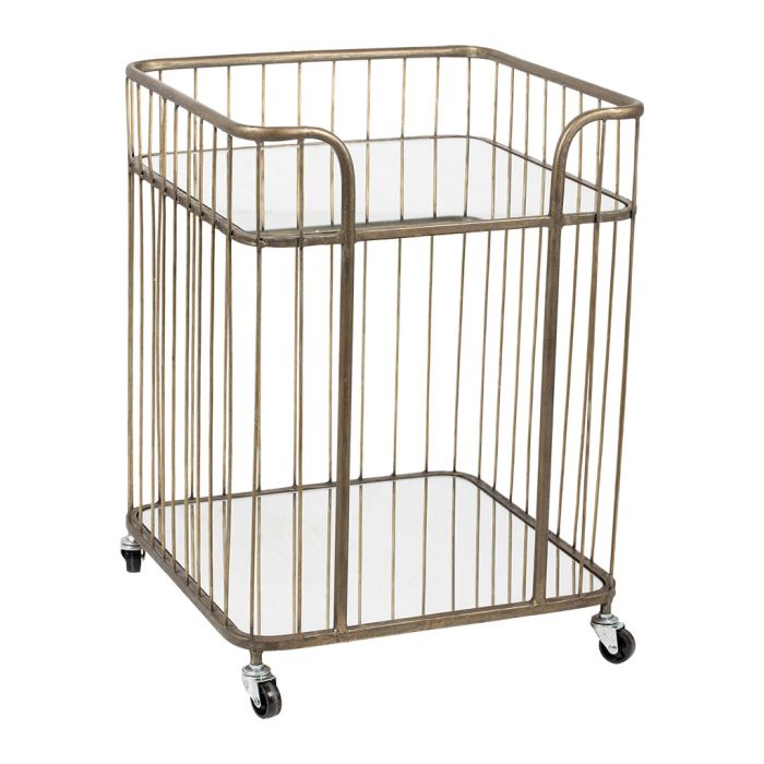 Gold and Mirrored Glass Bar Trolley