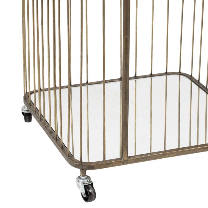 Gold and Mirrored Glass Bar Trolley