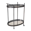 Mignonne Bronze and Mirrored Glass Bar Trolley