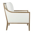 Oak and White Linen Club Chair