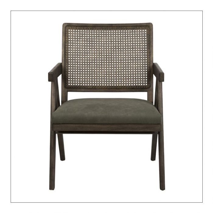 Khaki Green Bergere Lounge Chair