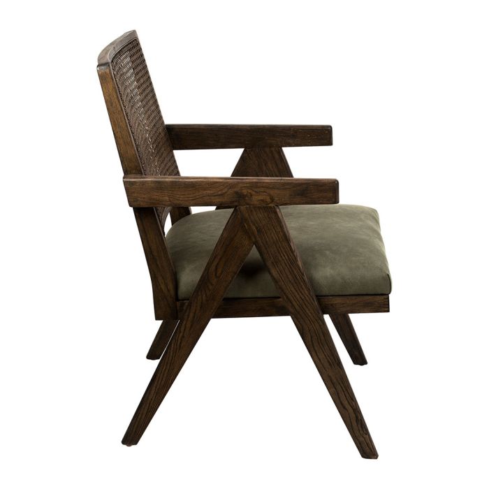 Khaki Green Bergere Lounge Chair