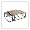 Felia Silver Grey and Black Set of 3 Coffee Tables