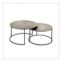 Felia Silver Grey and Black Nest of two Coffee Tables