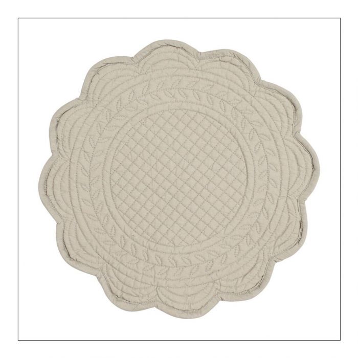 Round Padded Placemat - Beige - Set of 6