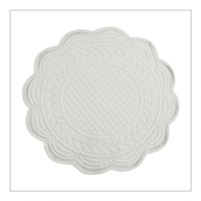 Round Padded Placemat - Light Grey - Set of 6