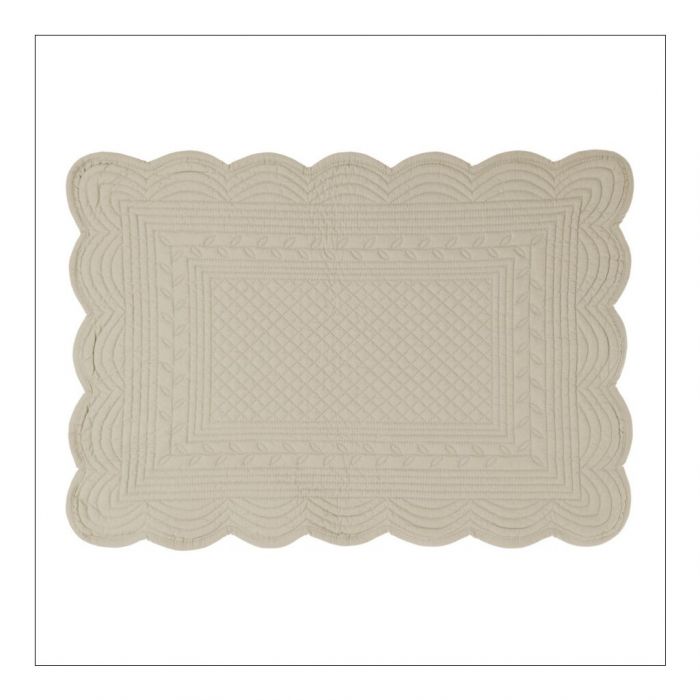 Rectangular Padded Placemat - Beige - Set of 6