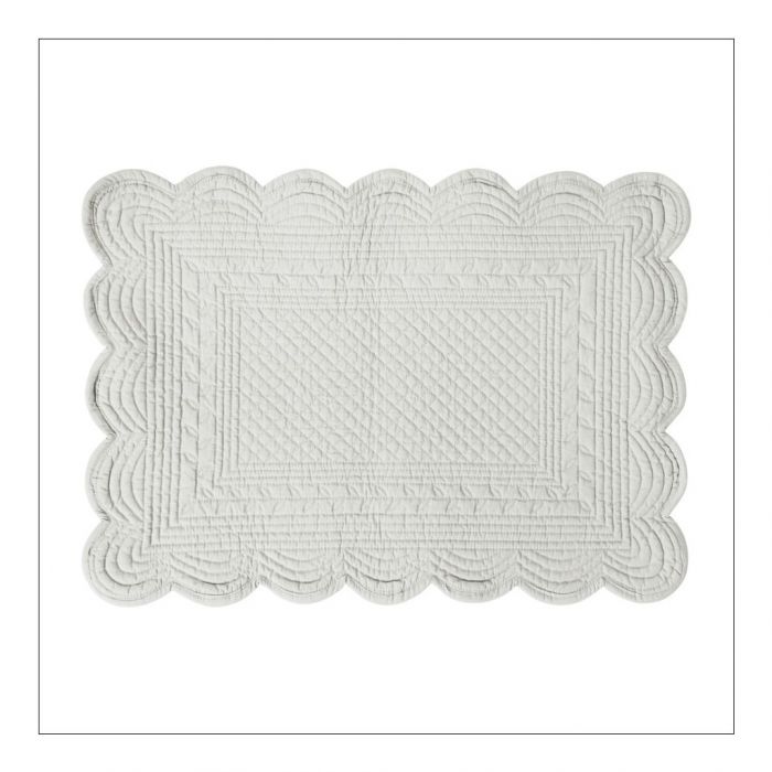Rectangular Padded Placemat - Light Grey - Set of 6