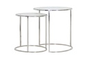 Manhattan Nest of 2 Side Tables - Nickel/Glass