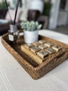 French Rattan Rectangular Tray with Handles