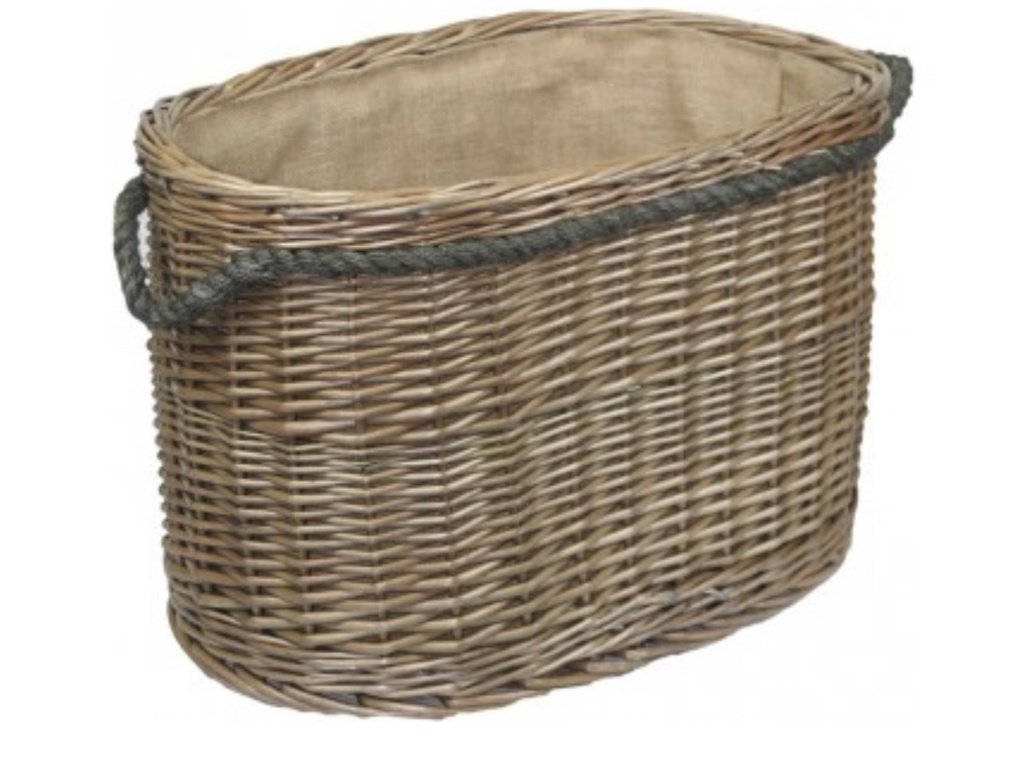 Large Oval Rope Handled Log Basket