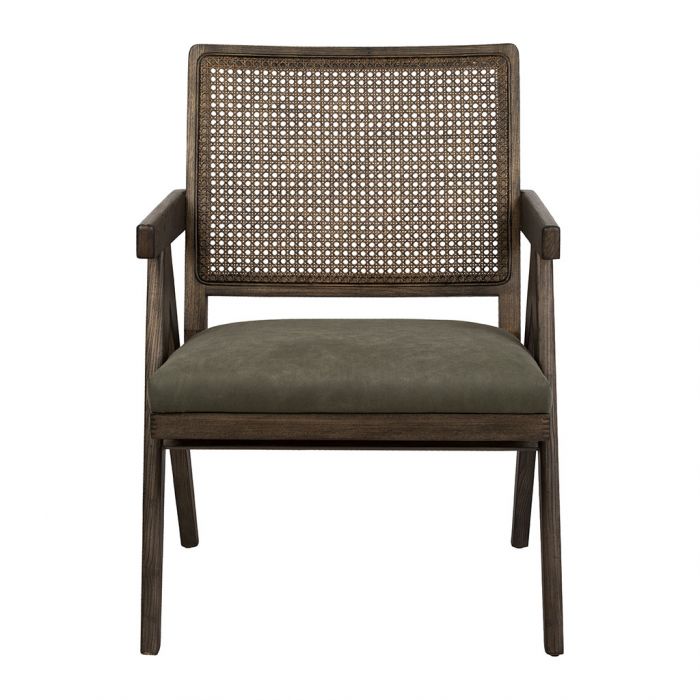 Khaki Green Bergere Lounge Chair