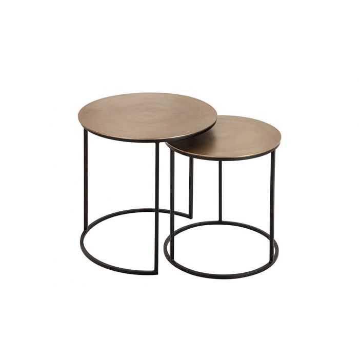 Felia Gold and Black Nest of Two Side Tables