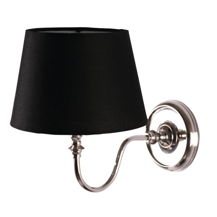 Nickel Wall Lamp with Round Backplate