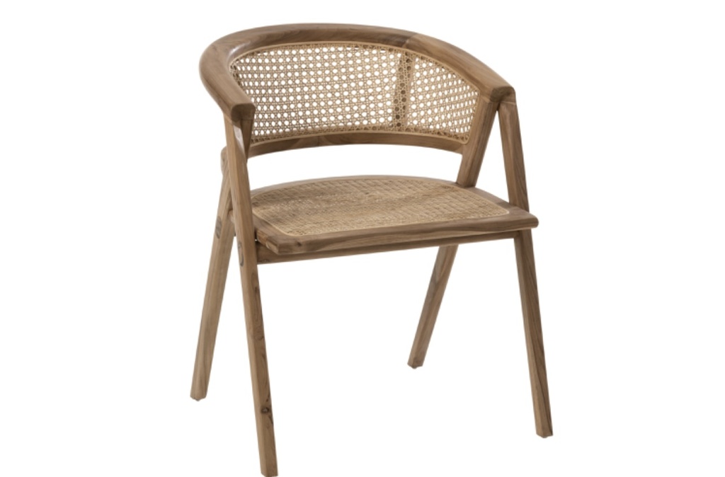 Teak and Rattan Armchair/Occasional Chair