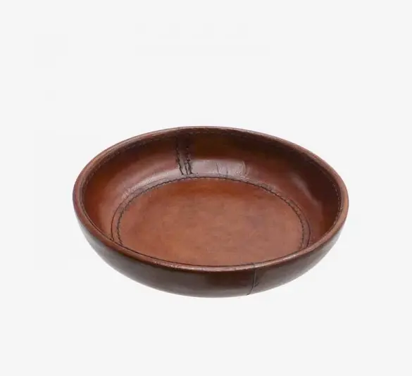 Small Round Leather Coin Tray