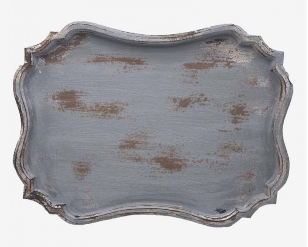 Provençal style distressed wooden tray