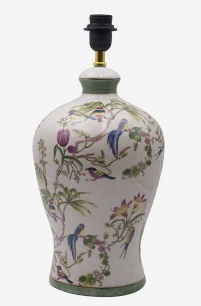 Floral porcelain lamp base