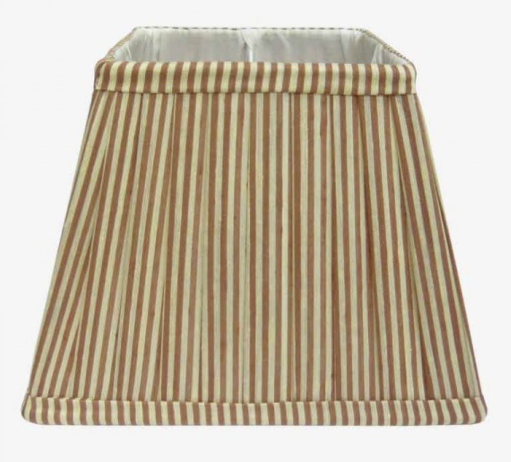 35cm Square Red Ticking Pleated Shade