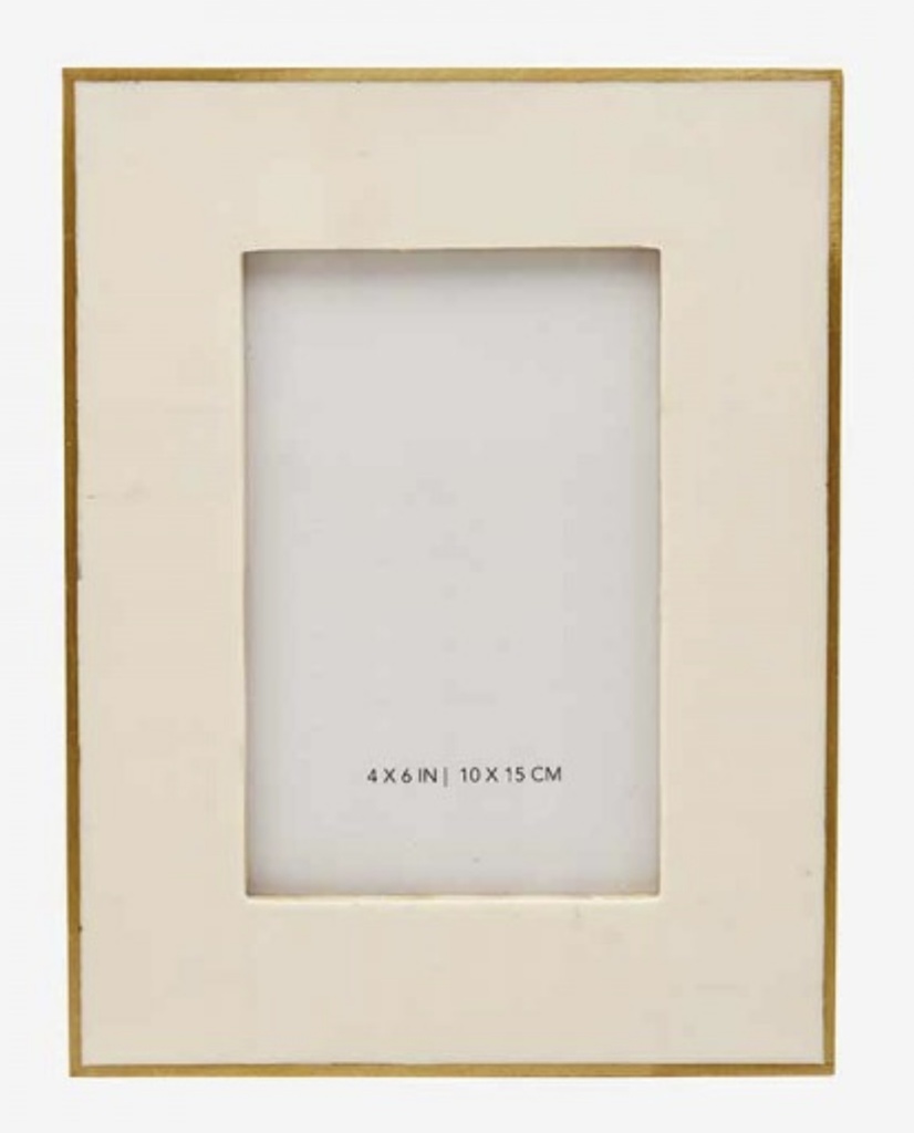 Ivory Faux Bone with Gold Edge Photo Frame S