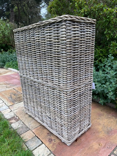 Tall Rectangle Rattan Planter with metal Insert