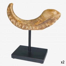 Decorative Horn on Black Stand
