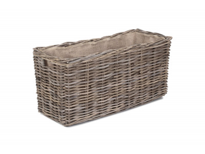 Under Bench Kubu Rattan Lined Basket