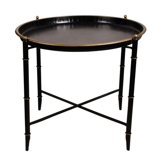 Black Toleware Tray Table/Side Table