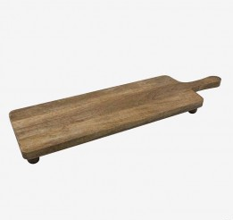 Large Natural Wood Serving Board with Ball Legs