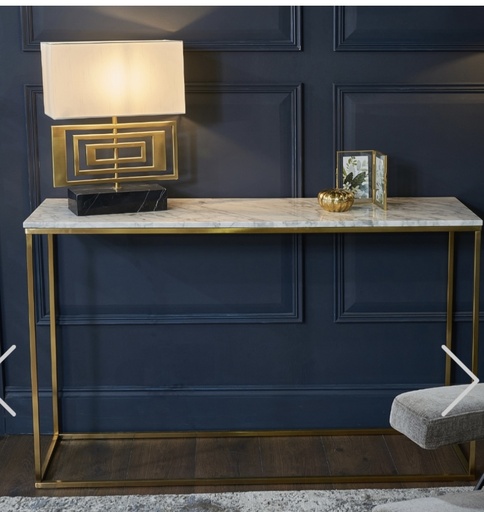 Faceby Marble Topped Slim Console Table