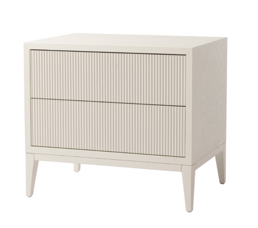 Amur White Finish Wide Bedside Table