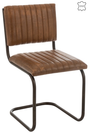 Cognac Leather Dining Chair