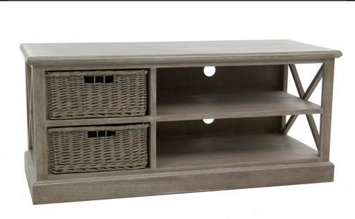 TV Media Cabinet with Storage Baskets