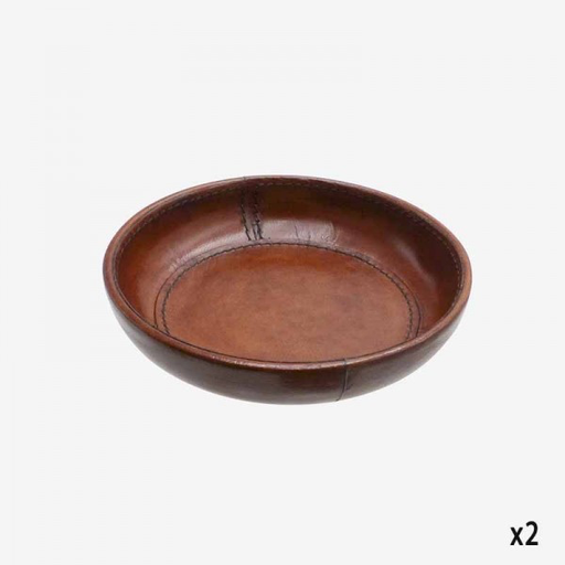 Small Round Leather Coin Tray